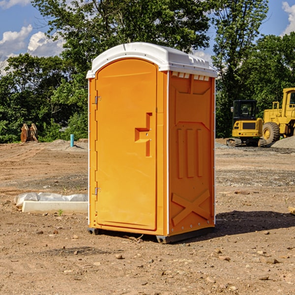 how often are the portable restrooms cleaned and serviced during a rental period in Plain City